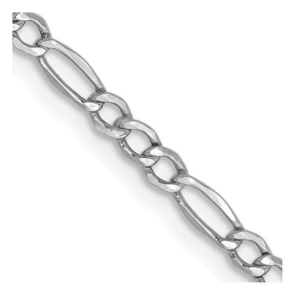 14k White Gold 18 inch 2.5mm Semi-Solid Figaro Lobster Clasp Chain,All Products : American Fashion Style Bags On Sale